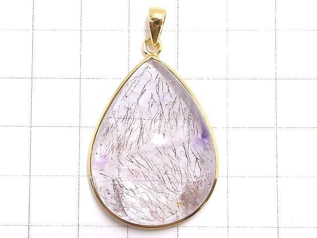 [Video][One of a kind] High Quality Elestial Quartz AAA- Pendant 18KGP NO.20