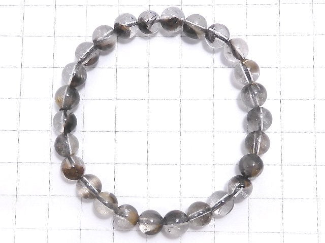 [Video][One of a kind] Platinum Rutilated Quartz AAA- Round 7mm Bracelet NO.3