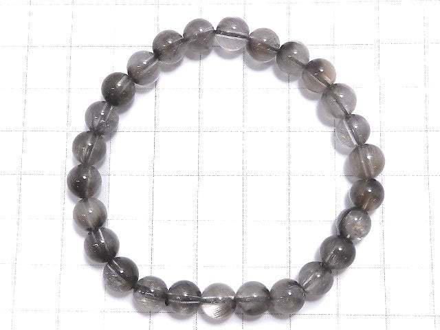 [Video][One of a kind] Platinum Rutilated Quartz AAA- Round 7mm Bracelet NO.4