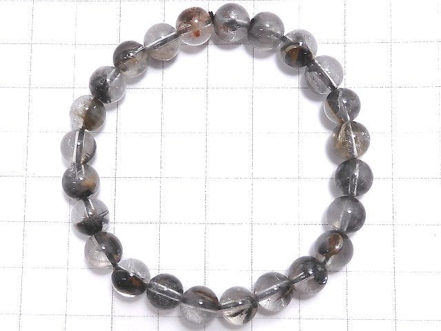 [Video][One of a kind] Platinum Rutilated Quartz AAA- Round 7.5mm Bracelet NO.7