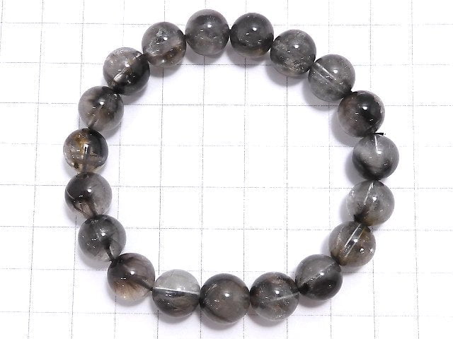 [Video][One of a kind] Platinum Rutilated Quartz AAA- Round 10mm Bracelet NO.16