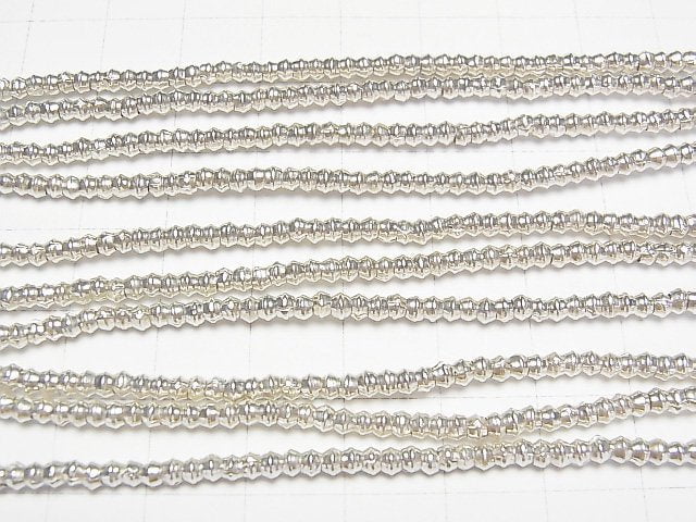 Karen Silver Patterned Roundel 2.5x2.5x1.5mm 1/4 or 1strand beads (aprx.28inch/69cm)