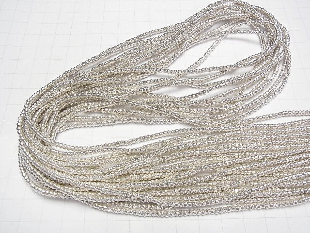 Karen Silver Patterned Roundel 2.5x2.5x1.5mm 1/4 or 1strand beads (aprx.28inch/69cm)