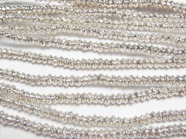 Karen Silver Patterned Roundel 3x3x1.5mm 1/4 or 1strand beads (aprx.27inch/67cm)