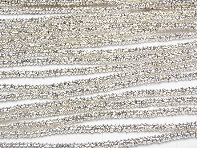 Karen Silver Patterned Roundel 3.5x3.5x1.5mm 1/8 or 1strand beads (aprx.27inch/68cm)