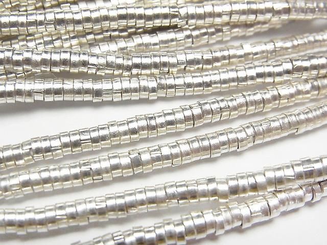 Karen Silver Rondelle 3x3x1mm 1/8 or 1-strand beads (approx. 27 inches/68 cm)