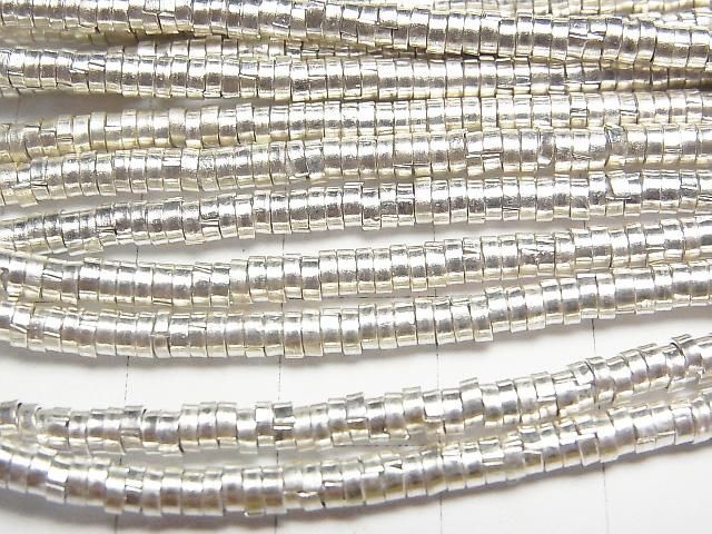 Karen Silver Roundel 3x3x1mm 1/8 or 1strand beads (aprx.27inch/68cm)