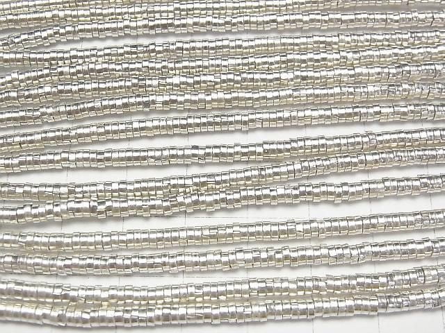 Karen Silver Roundel 3x3x1mm 1/8 or 1strand beads (aprx.27inch/68cm)
