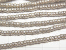 Karen Silver Patterned Rondelle 2.5x2.5x1.5mm 1/4 or 1strand beads (aprx.27inch/68cm)
