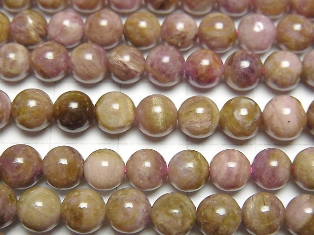 [Video]Tourmaline Cat's EyeAA Round 6mm 1strand beads (aprx.15inch/37cm)