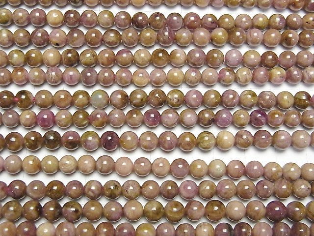 [Video]Tourmaline Cat's EyeAA Round 6mm 1strand beads (aprx.15inch/37cm)