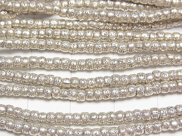 Karen Silver Sun Pattern Roundel 2.5x2.5x2mm 1/4 or 1strand beads (aprx.28inch/69cm)