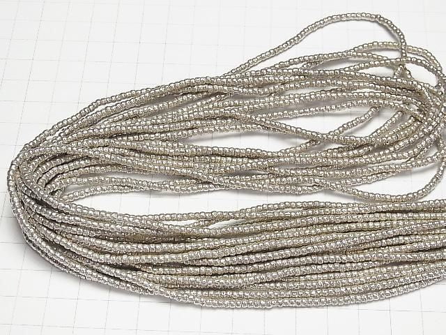 Karen Silver Rondelle Beads with Sun Pattern, 2.5x2.5x2mm, 1/4 or 1-strand (approx. 28inch/69cm)