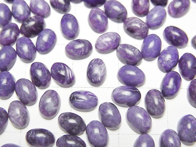 [Video]Charoite AAA- Oval Cabochon 6x4mm 5pcs