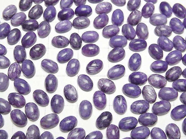 [Video]Charoite AAA- Oval Cabochon 6x4mm 5pcs