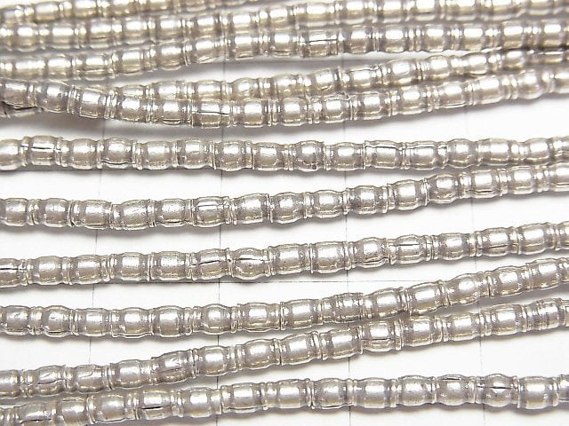 Karen Silver Patterned Roundel 3x3x2.5mm 1/4 or 1strand beads (aprx.28inch/69cm)