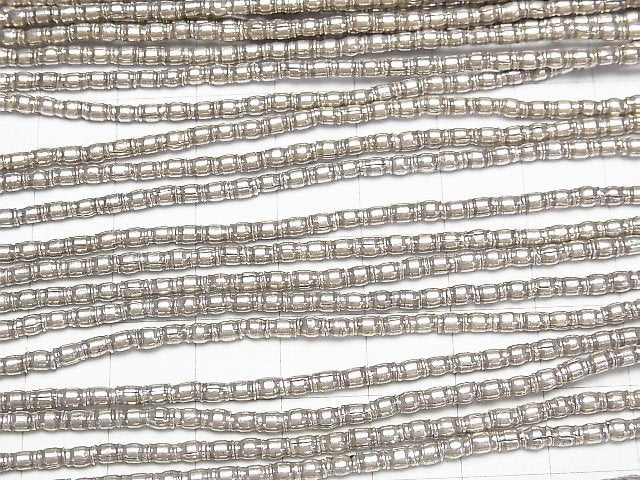 Karen Silver Patterned Roundel 3x3x2.5mm 1/4 or 1strand beads (aprx.28inch/69cm)