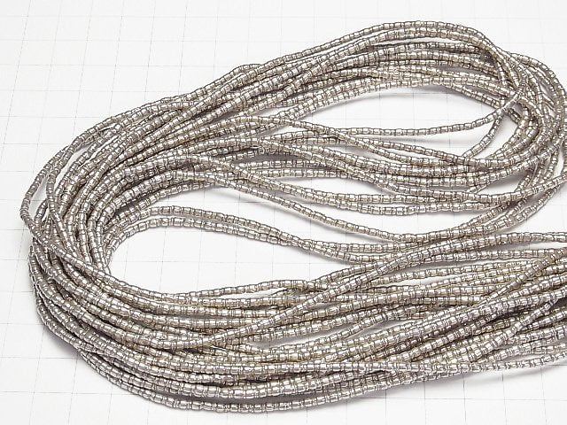 Karen Silver Patterned Roundel 3x3x2.5mm 1/4 or 1strand beads (aprx.28inch/69cm)