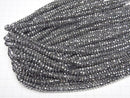 [Video]High Quality! Hematite Faceted Button Rondelle 6x6x3mm Silver Coating 1strand beads (aprx.15inch/38cm)