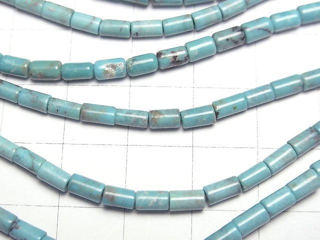 [Video]Turquoise AAA- Tube (Roundel)3x3x4mm half or 1strand beads (aprx.15inch/36cm)