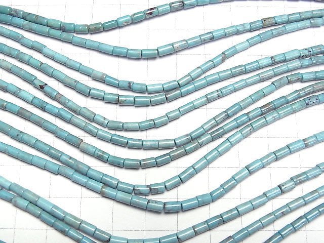 [Video]Turquoise AAA- Tube (Roundel)3x3x4mm half or 1strand beads (aprx.15inch/36cm)