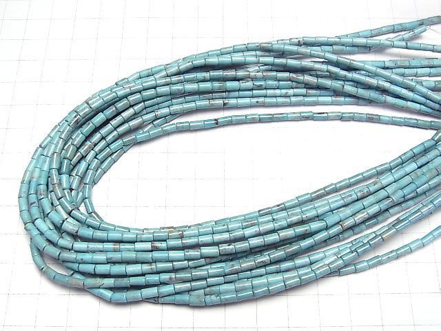 [Video]Turquoise AAA- Tube (Roundel)3x3x4mm half or 1strand beads (aprx.15inch/36cm)