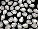 [Video] High Quality White Shell (Silver-lip Oyster)AAA Pear shape Cabochon 18x13mm 2pcs