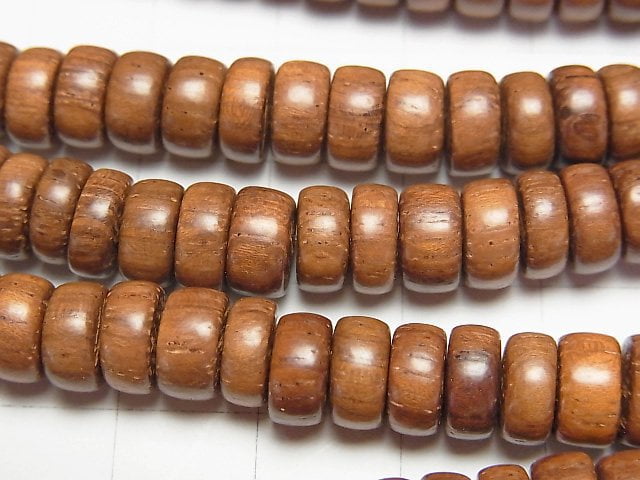 Bayon Wood Beads Roundel (Heishi)8x8x3mm half or 1strand beads (aprx.15inch/38cm)