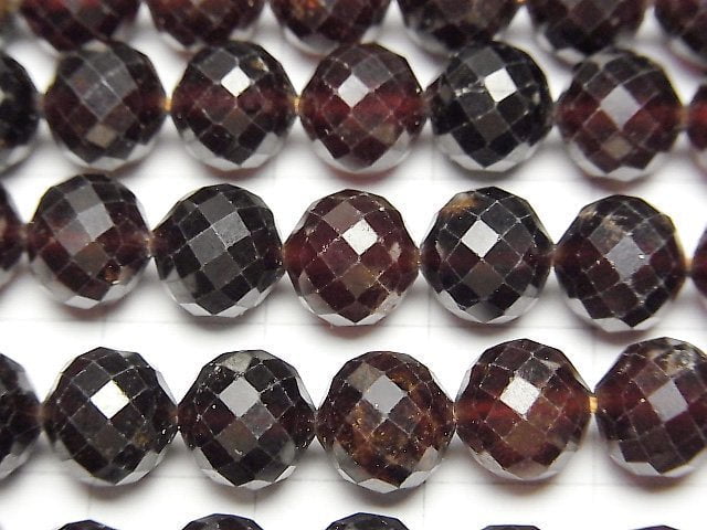 [Video]High Quality! Hessonite Garnet AA+ Faceted Round 8mm 1strand beads (aprx.15inch/36cm)