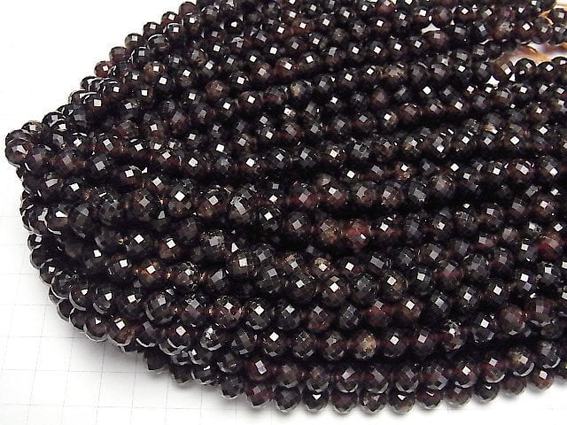 [Video]High Quality! Hessonite Garnet AA+ Faceted Round 8mm 1strand beads (aprx.15inch/36cm)