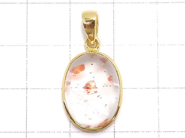 [Video][One of a kind] High Quality Lepidocrocite in Quartz AAA- Pendant 18KGP NO.33