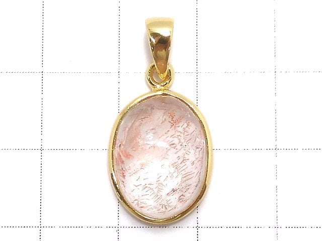 [Video][One of a kind] High Quality Lepidocrocite in Quartz AAA- Pendant 18KGP NO.34
