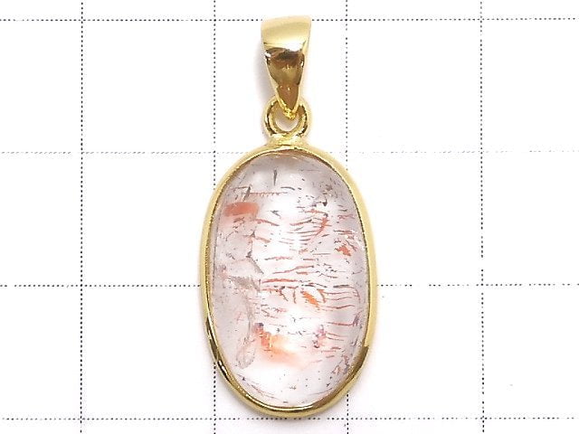 [Video][One of a kind] High Quality Lepidocrocite in Quartz AAA- Pendant 18KGP NO.35