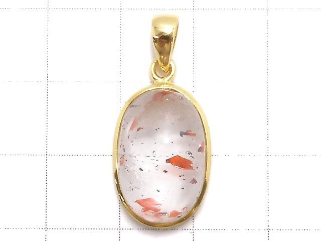 [Video][One of a kind] High Quality Lepidocrocite in Quartz AAA- Pendant 18KGP NO.37