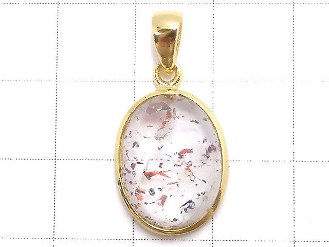 [Video][One of a kind] High Quality Lepidocrocite in Quartz AAA- Pendant 18KGP NO.38