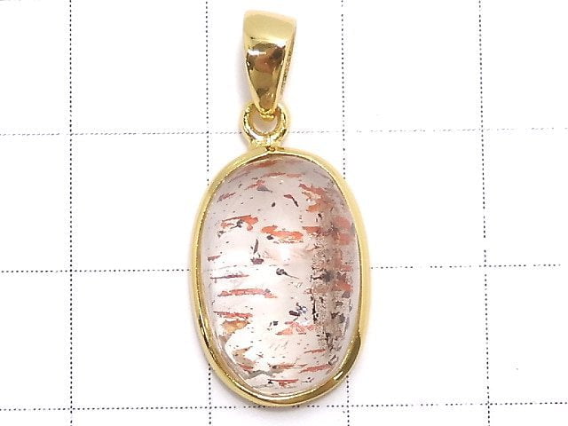 [Video][One of a kind] High Quality Lepidocrocite in Quartz AAA- Pendant 18KGP NO.39
