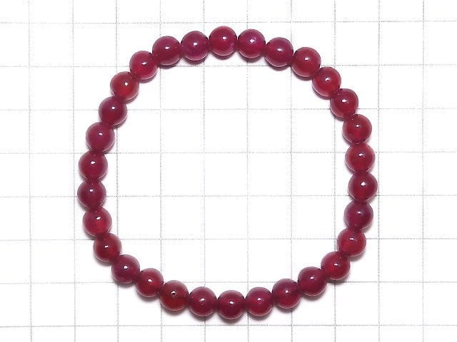 [Video][One of a kind] High Quality Ruby AAA Round 7mm Bracelet NO.19