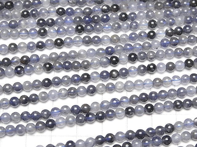 Iolite AA++ Round 4mm 1strand beads (aprx.15inch/36cm)