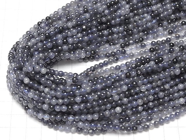 Iolite AA++ Round 4mm 1strand beads (aprx.15inch/36cm)