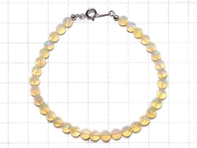 [Video][One of a kind] High Quality Ethiopian Opal AAA- Round 5mm Bracelet NO.4