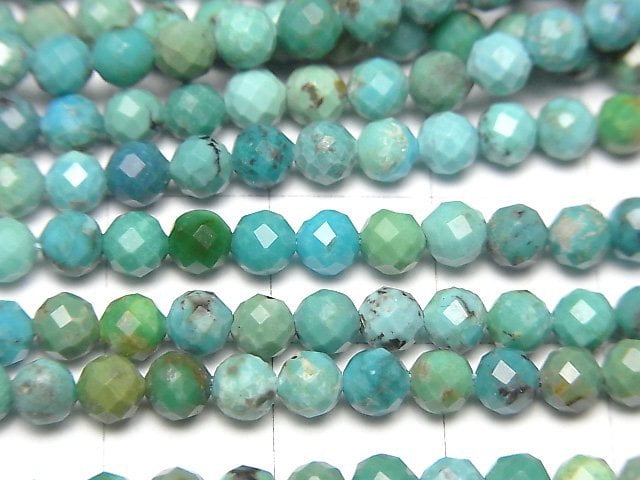 High Quality!  Turquoise AA++ Faceted Round 4mm  half or 1strand beads (aprx.15inch/37cm)