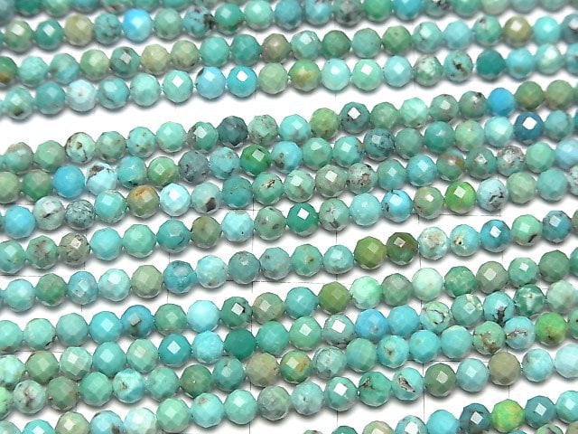 High Quality!  Turquoise AA++ Faceted Round 4mm  half or 1strand beads (aprx.15inch/37cm)