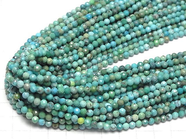 High Quality!  Turquoise AA++ Faceted Round 4mm  half or 1strand beads (aprx.15inch/37cm)