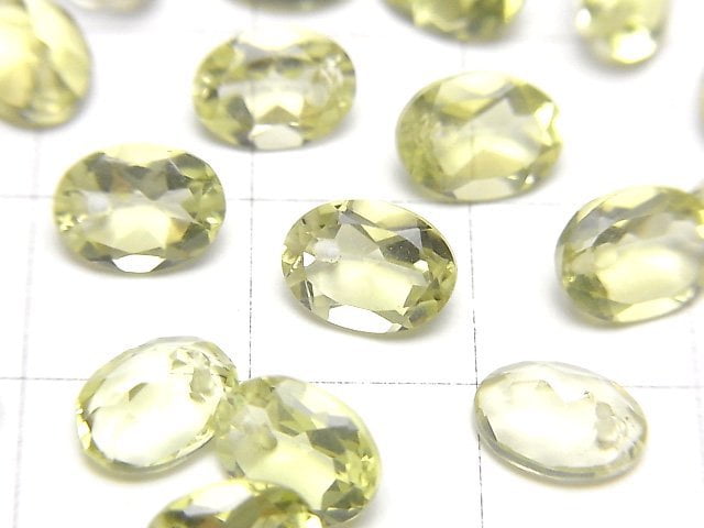 [Video]High Quality Lemon Quartz AAA Oval Faceted 8x6mm 1/4 or 1strand beads (aprx.5inch/12cm)