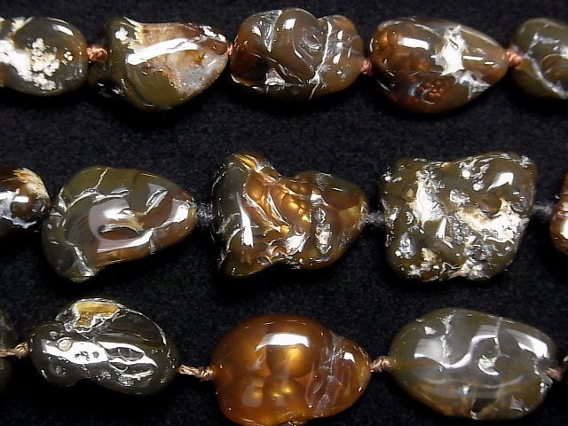 [Video]Mexico Fire Agate Nugget half or 1strand beads (aprx.15inch/36cm)