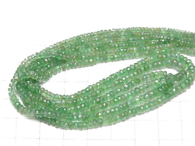 High Quality Columbia Emerald AAA- Faceted Button Roundel 1/4 or 1strand beads (aprx.15inch/38cm)