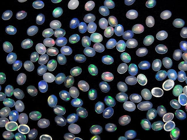 [Video]High Quality Ethiopian Opal AA++ Oval Cabochon 4x3mm 20pcs