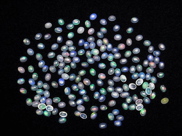 [Video]High Quality Ethiopian Opal AA++ Oval Cabochon 4x3mm 20pcs