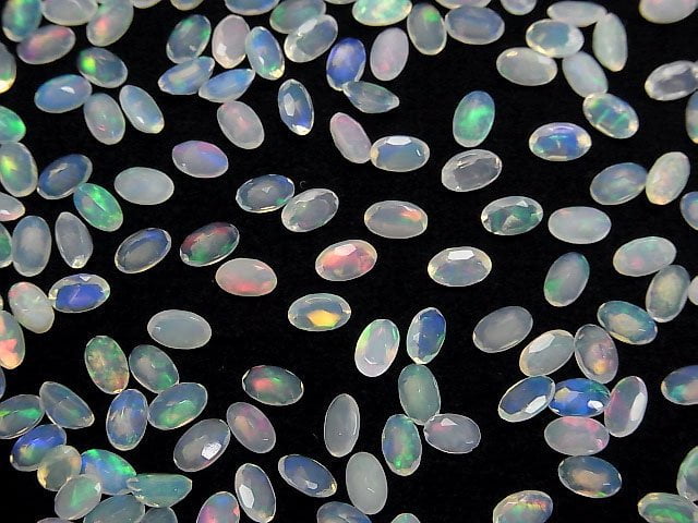 [Video]High Quality Ethiopian Opal AA++ Oval Faceted 5x3mm 10pcs