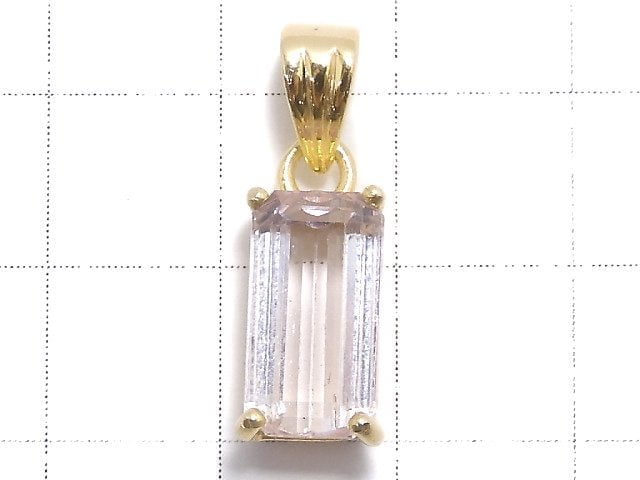 [Video][One of a kind] High Quality Kunzite AAA Faceted Pendant 18KGP NO.15